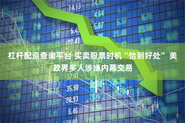 杠杆配资查询平台 买卖股票时机“恰到好处” 美政界多人涉嫌内幕交易